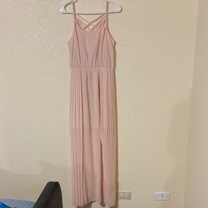 Elegant Peach Maxi Dress